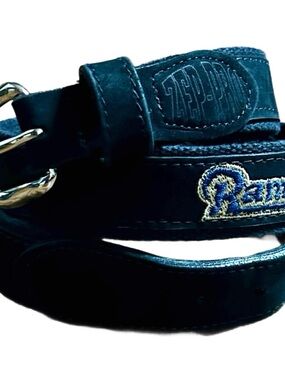 Zep Pro • Size 36 • NFL • Rams • Black Leather • Yellow/Purple Embroidery • Belt
